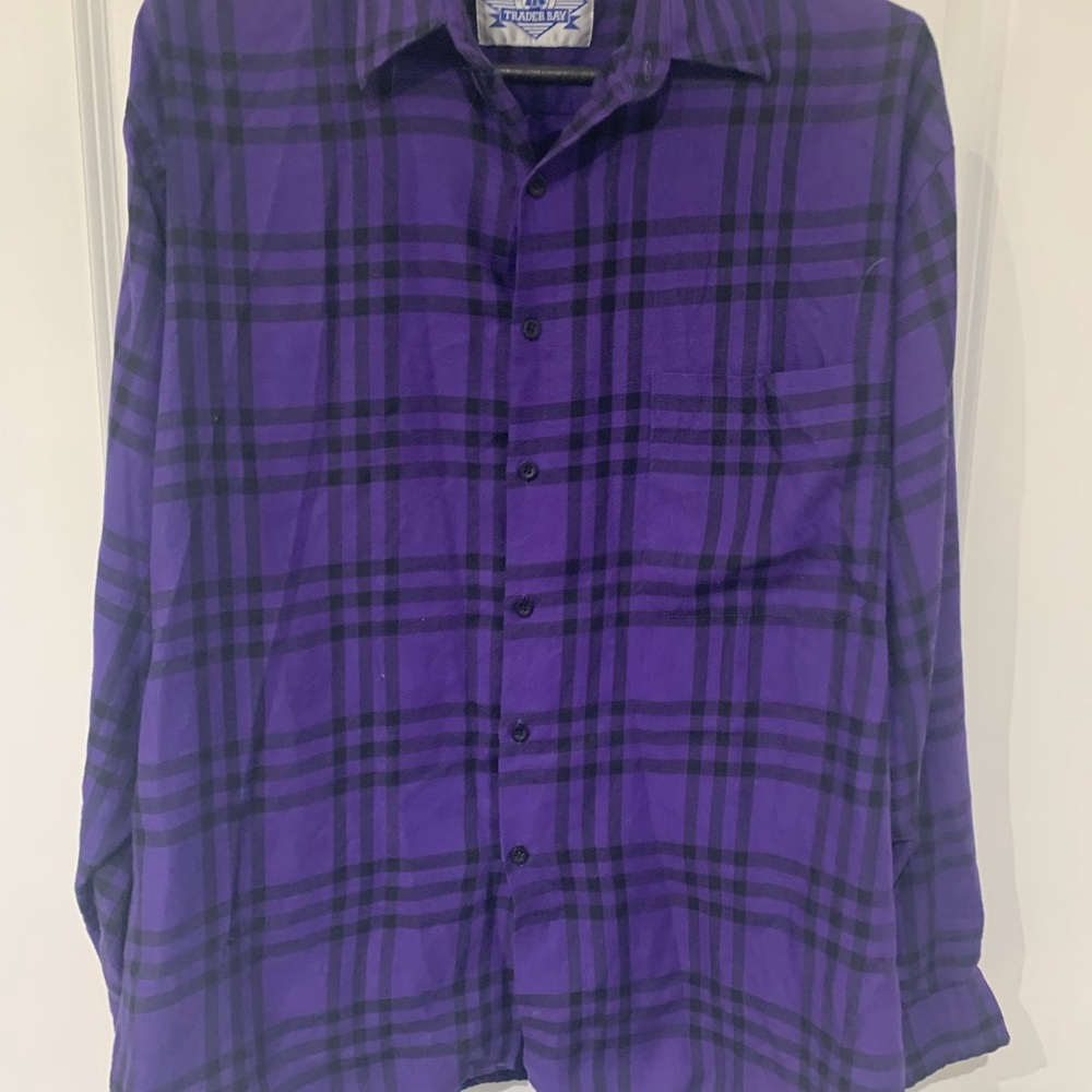 Trader Bay Purple Plaid Men's Shirt  A2
